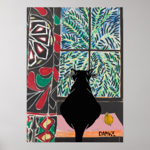 Póster Cat Under Window, DANKE, editar texto