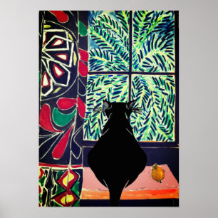 Póster Cat Under Window, después de Matisse Poster