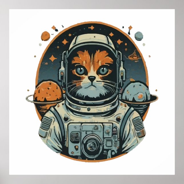 Póster Cata-astronauta en Asteroides (Frente)