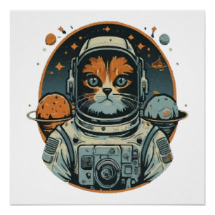 Póster Cata-astronauta en Asteroides