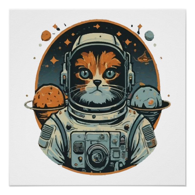 Póster Cata-astronauta en Asteroides (Anverso)