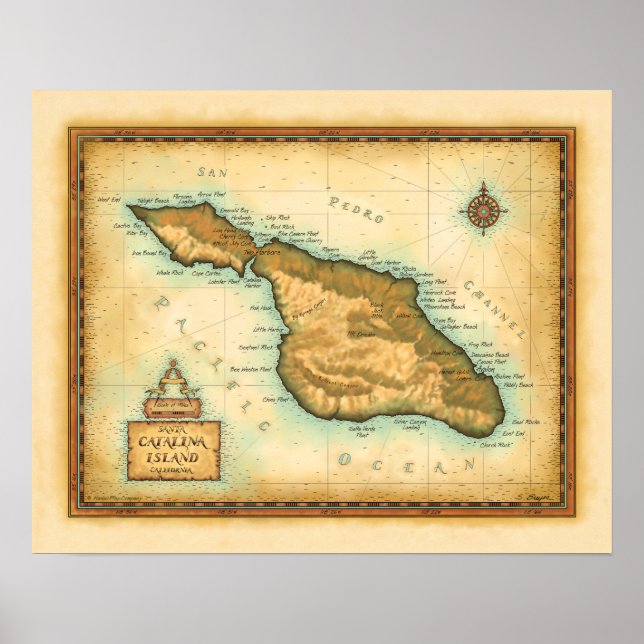 Póster Catalina Island California (Frente)