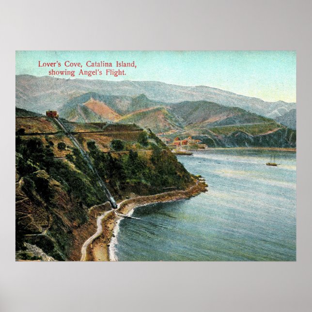 Póster Catalina Island, Lover's Cove, California Vintage (Frente)