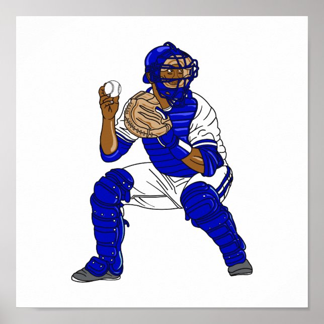 Póster Catalizador de béisbol azul (Frente)