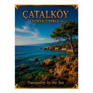 Póster Catalkoy Norte de Chipre Costera Naturaleza Memori