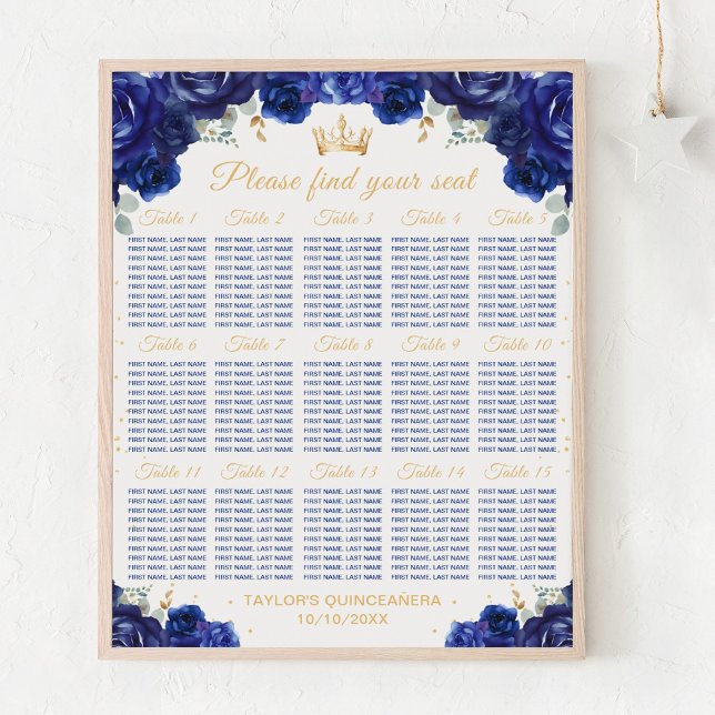 Póster Catálogo de asientos de la Princesa Azul Quinceañe (Subido por el creador)
