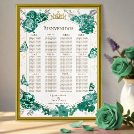 Póster Catálogo de asientos de Quinceanera Rótulo Butterf