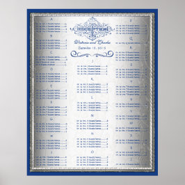 Póster Catálogo de asientos para invitados de Boda retro 