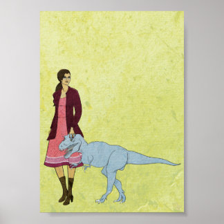 Póster Catálogo de mujeres y dinosaurios 5x7