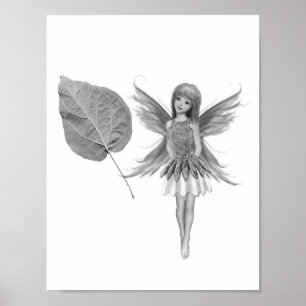 Póster Catalpa Tree Fairy with Leaf