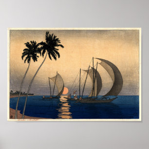 Póster Catamaranes en una brisa tenue