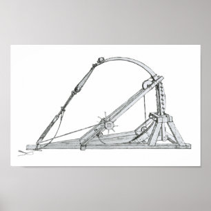 Póster Catapult, Leonardo da Vinci