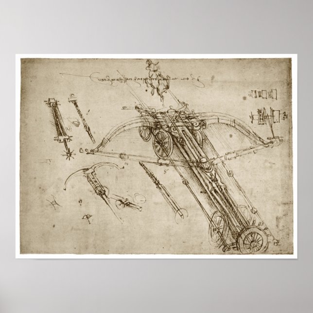 Póster Catapult, Leonardo da Vinci, 1490 (Frente)
