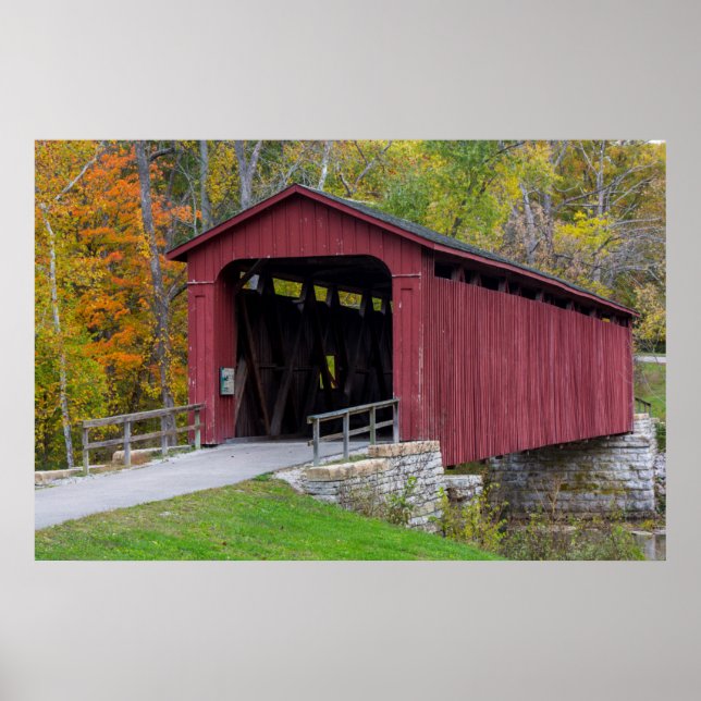 Póster Cataract Covered Bridge over Mill Creek (Frente)