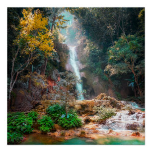 Póster Catarata de Fantasía de Naturaleza Escenaria