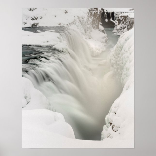 Póster Catarata de Godafoss, invierno, Islandia (Frente)