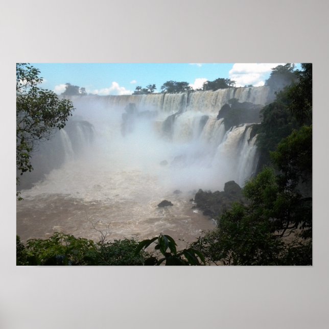 Póster Catarata de Iguazú, Argentina/Brasil, foto dividid (Frente)