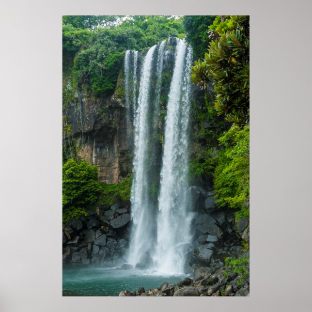 Póster Catarata de Jeongbang, Corea del Sur (Frente)
