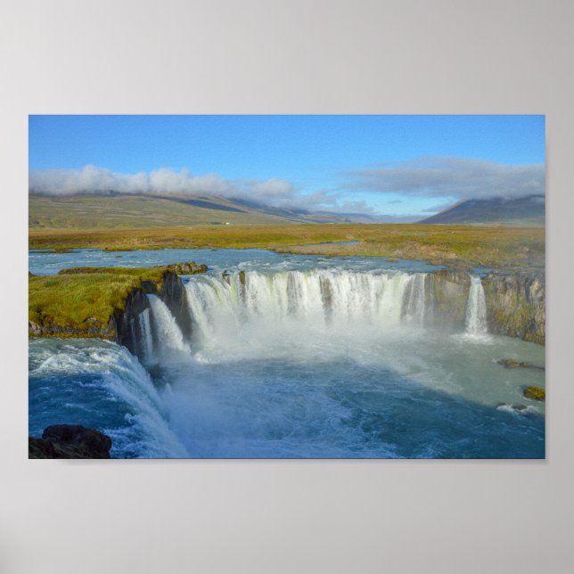 Póster Catarata Godafoss, Islandia (Frente)
