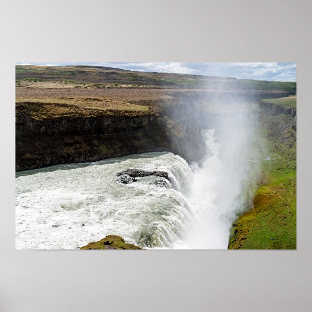 Póster Catarata Gullfoss - Sudoeste de Islandia (Frente)