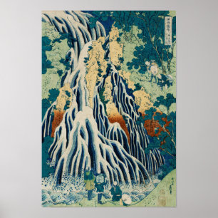 Póster Catarata japonesa de madera Kirifuri