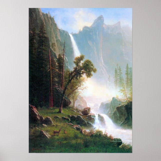 Póster Cataratas Albert Bierstadt-Yosemite (Frente)