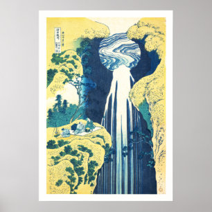 Póster Cataratas Amida (Katsushika Hokusai del siglo XIX)