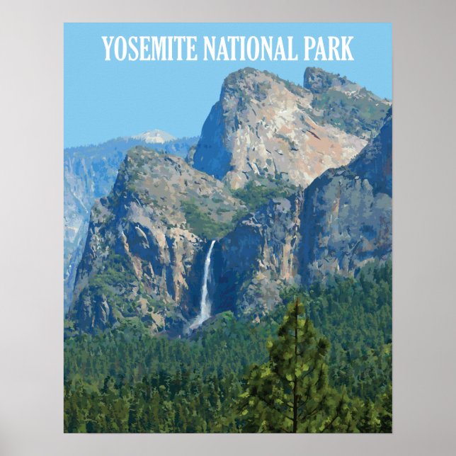 Póster Cataratas Bridalveil - Parque nacional Yosemite (Frente)