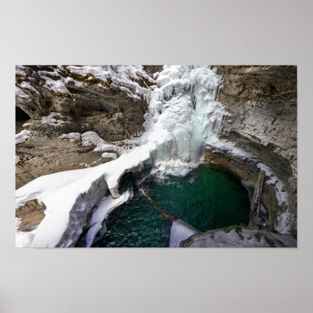 Póster Cataratas congeladas en Johnson Creek, Alberta (Frente)