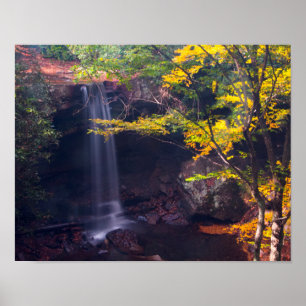 Póster Cataratas Cucumber, parque estatal Ohiopyle, Penns