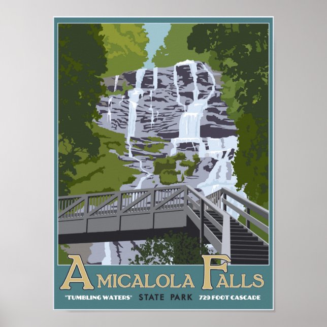 Póster Cataratas de Amicalola (Frente)
