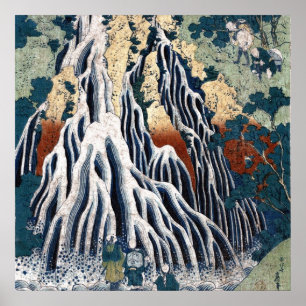 Póster Cataratas de Hokusai Kirifuri, Monte Kurokami, Shi