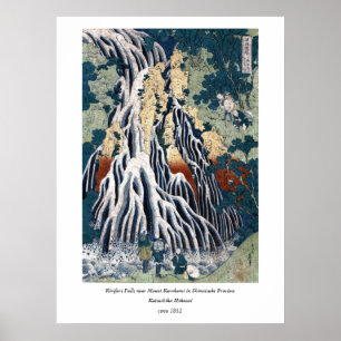 Póster Cataratas de Hokusai Kirifuri, Monte Kurokami, Shi
