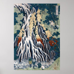 Póster Cataratas de Hokusai Kirifuri, Monte Kurokami, Shi