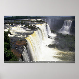 Póster Cataratas de Iguacu desde el aire, frontera de Arg