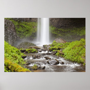 Póster Cataratas de Latourell, desfiladero del río Columb