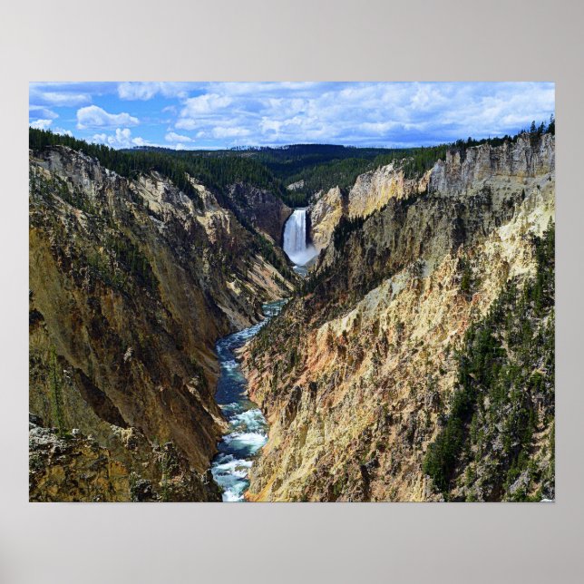 Póster Cataratas de piedras amarillas bajas, Parque Nacio (Frente)