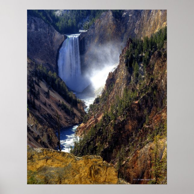 Póster Cataratas de piedras amarillas inferiores, naciona (Frente)
