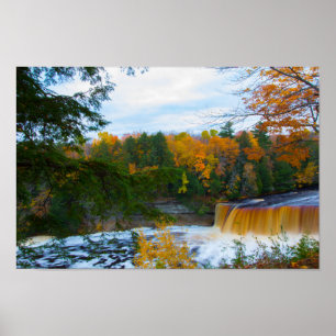 Póster Cataratas del Alto Tahquamenon, otoño, Michigan