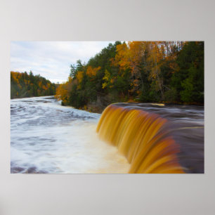 Póster Cataratas del Alto Tahquamenon, otoño, Michigan