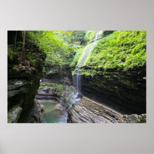 Póster Cataratas del arcoiris, Watkins Glen, NY