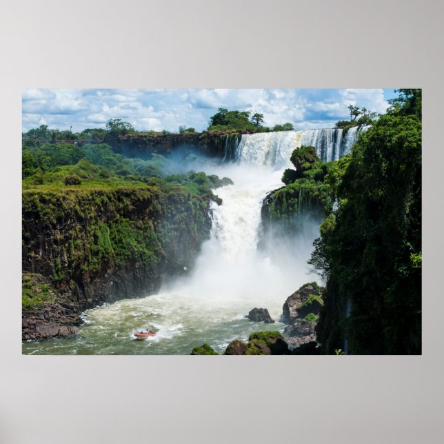 Póster Cataratas del Iguazú rodeadas de selva (Frente)