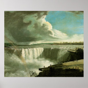 Póster Cataratas del Niágara desde el rock de la mesa por