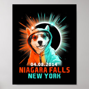 Póster Cataratas del Niágara eclipse solar total de Nueva