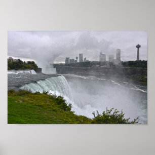 Póster Cataratas del Niágara en la niebla, Nueva York