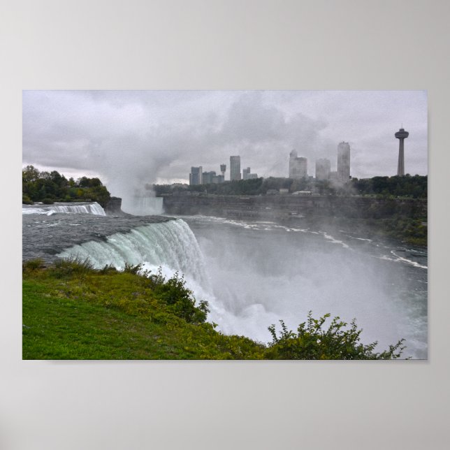 Póster Cataratas del Niágara en la niebla, Nueva York (Frente)