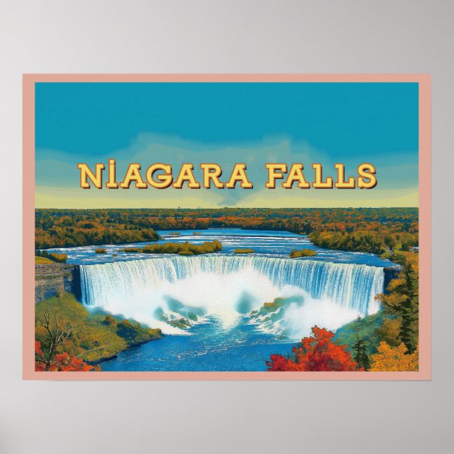 Póster Cataratas del Niágara - Impresionante paisaje de c (Frente)