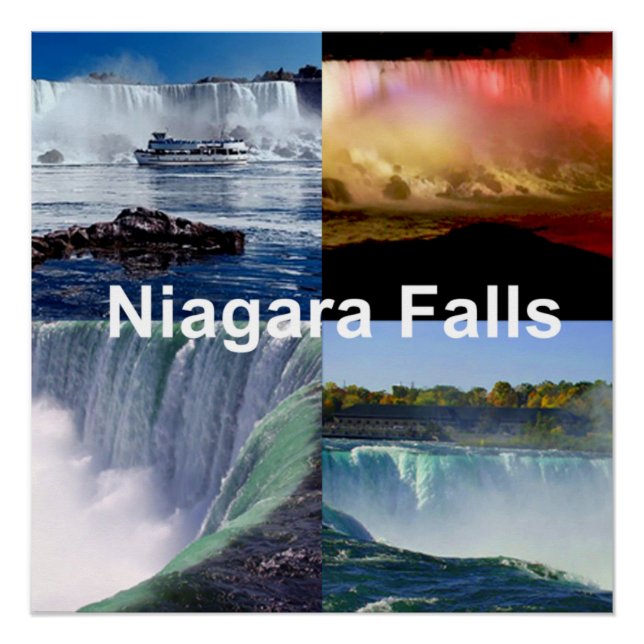 Póster Cataratas del Niágara Vistas Fotográficas de Nueva (Anverso)