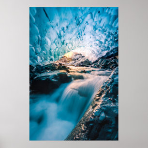 Póster Cataratas Glaciar Vatnajokull, Islandia oriental