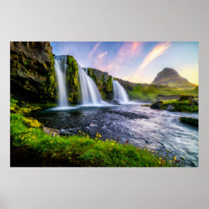 Póster Cataratas   Kirkjufellsfoss, Islandia